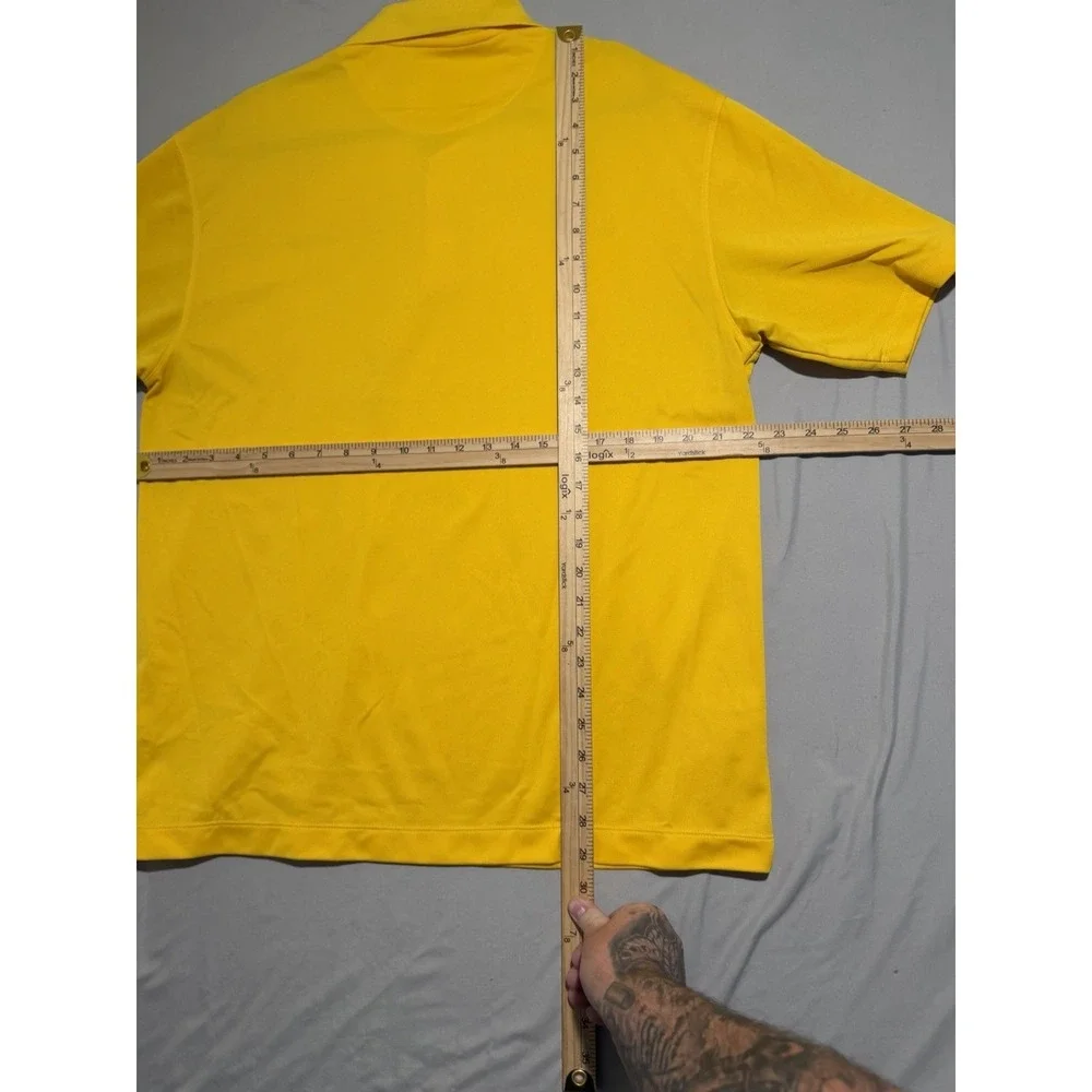 nike golf dri-fit yellow ss polo shirt, 'livestrong', men's large